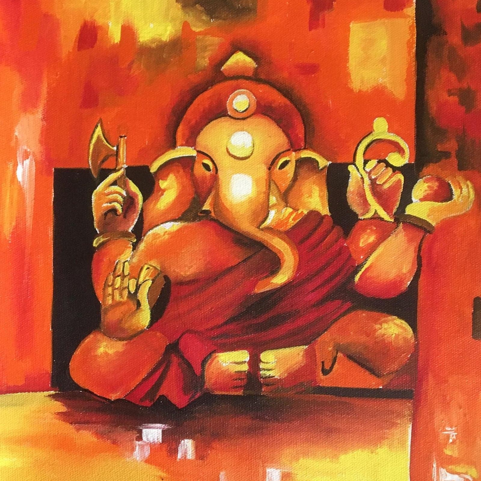 Painting of Ganesha by a young artist